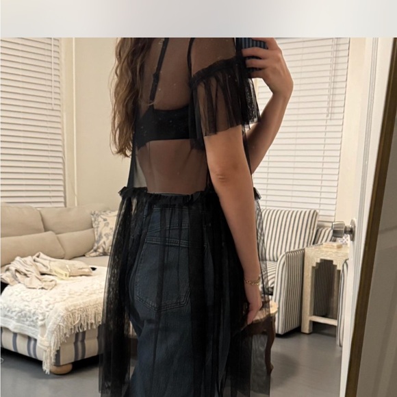 Black Sheer Mesh Top - Picture 3 of 3